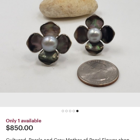 Vintage Mother of Pearl Flower Ring in Sterling Silver Size 7! - Picture 5 of 5